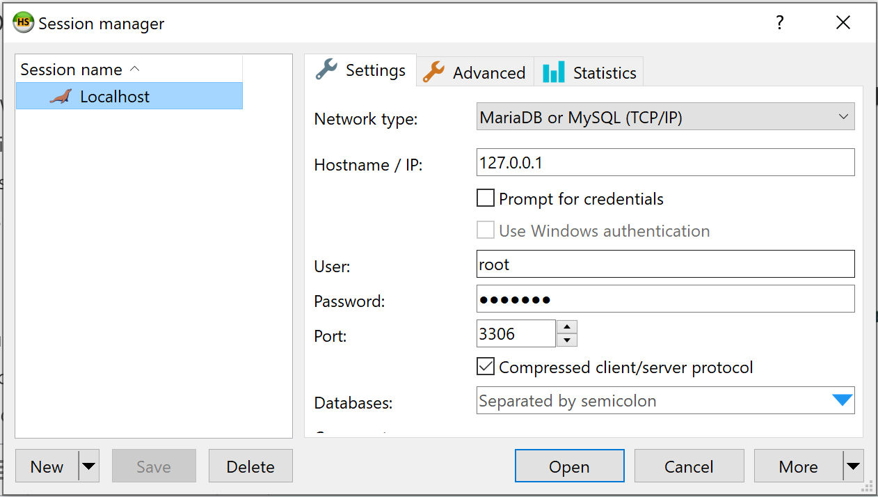 Connect to MariaDB from Heidi on Windows