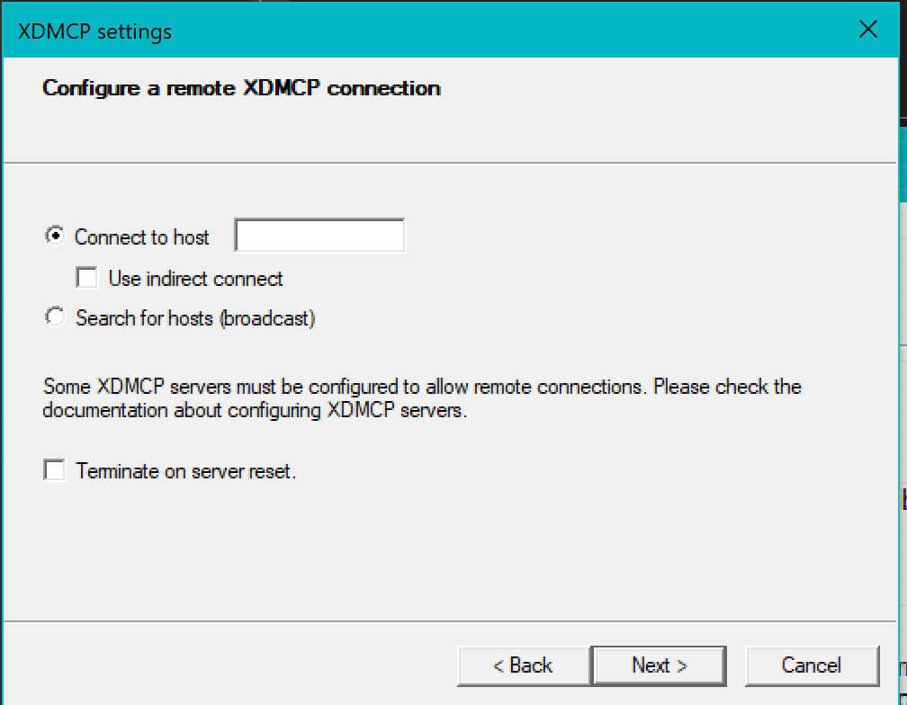 VcXSrv Connect to XDMCP Service